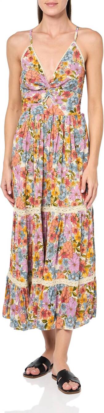NEW ANGIE lace luxe twist maxi dress in off white